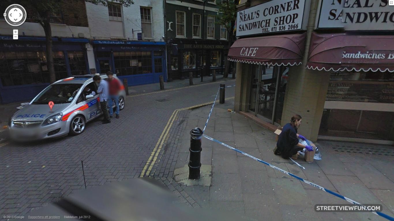 Crime scene on Google Street View StreetViewFun
