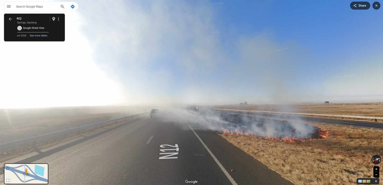 roadside fire google maps street view